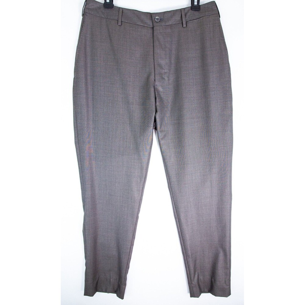 NWT J Hilburn Gray Dress Pants Mens 32 x 40.5 Custom Tailored Flat Front Wool